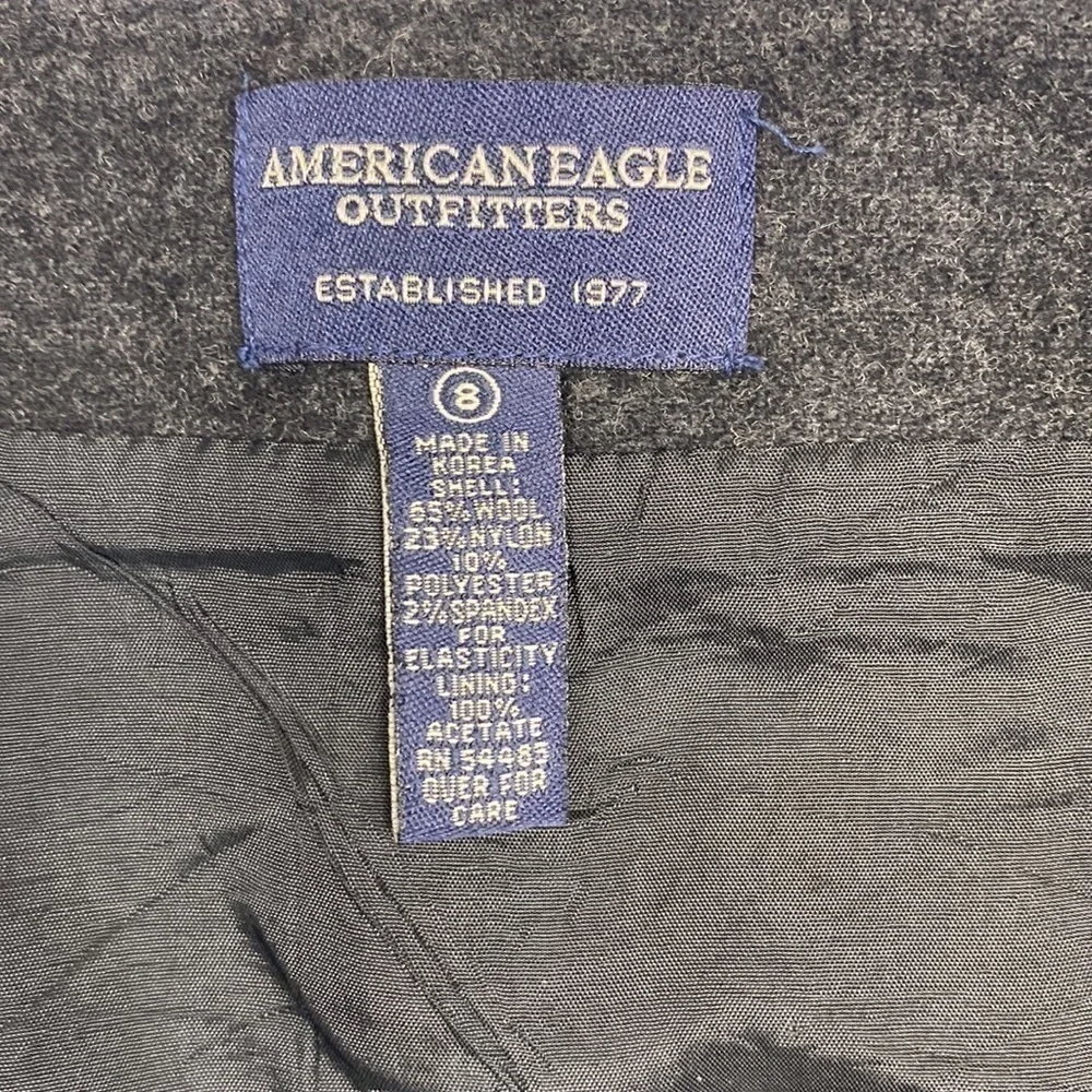 Vintage American Eagle Black Wool Blend Pencil Skirt Korea Size 8 - Picture 6 of 9